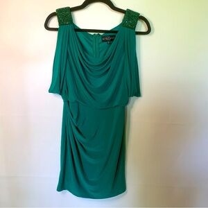 Bets & Adam, formal dress sequins straps, green size 6 made in USA